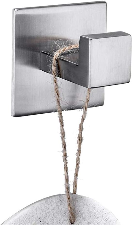 Flybath 2PCS Towel Hooks Self Adhesive 304 Stainless Steel Brushed Silver