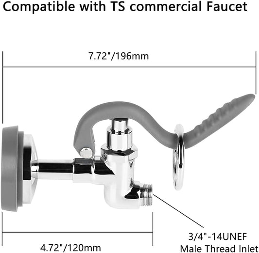 Pre Rinse Sprayer Valve Fits for T&S Brass Spray Valve Replace B-0107, High-Pressure Commercial Pre Rinse Spray Head Dish Sprayer Replacement Kit for Restaurant Industrial Faucets