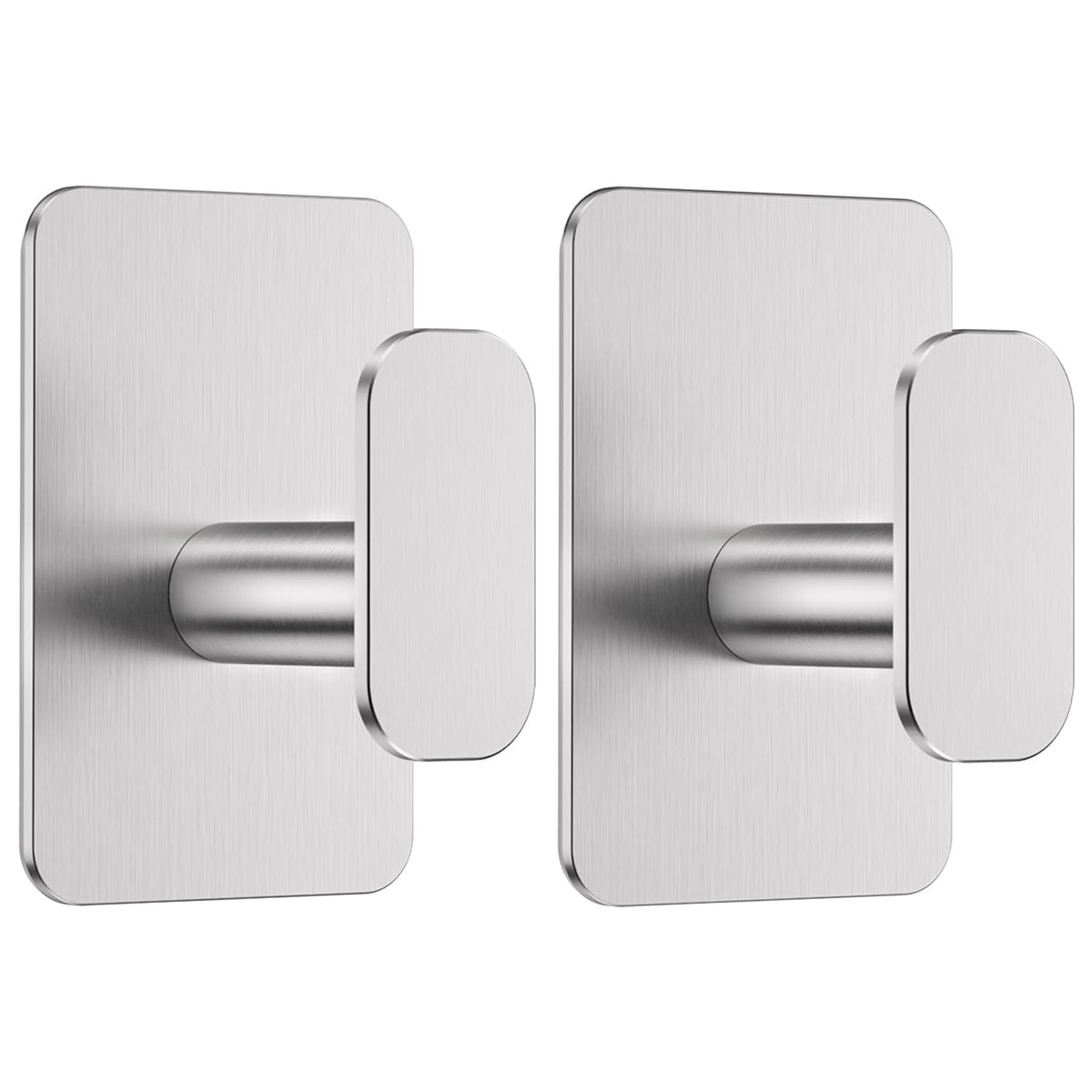 Large Heavy Duty Adhesive Wall Hooks - 26lb Max, Stainless Steel Waterproof Towel Hooks for Hanging Towel, Coat, Robe, Sticky Hooks for Use in Bathroom, Shower, Kitchen, Door(Black, 4 Pack)