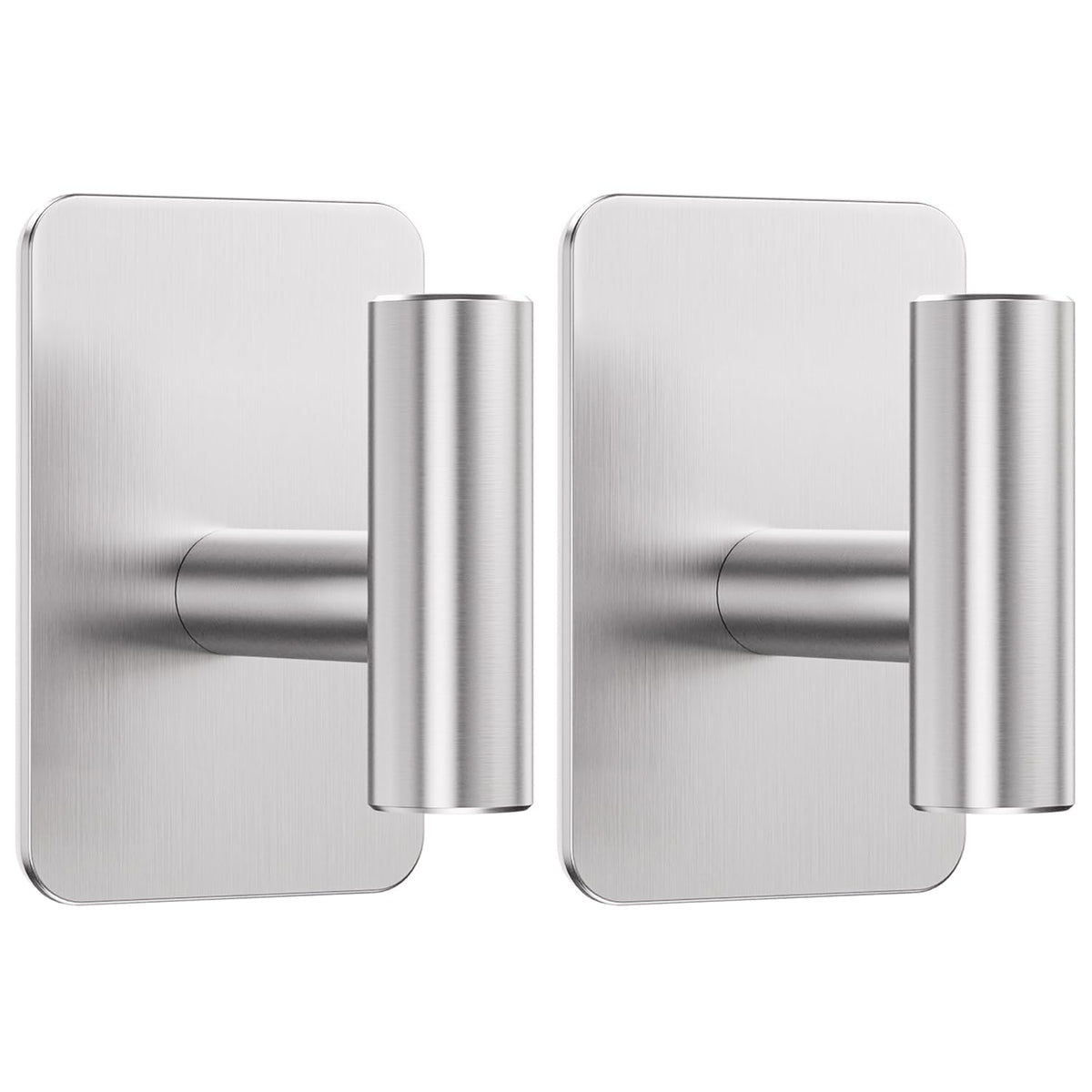 Large Heavy Duty Adhesive Wall Hooks - 26lb Max, Stainless Steel Waterproof Towel Hooks for Hanging Towel, Coat, Robe, Sticky Hooks for Use in Bathroom, Shower, Kitchen, Door(Black, 4 Pack)