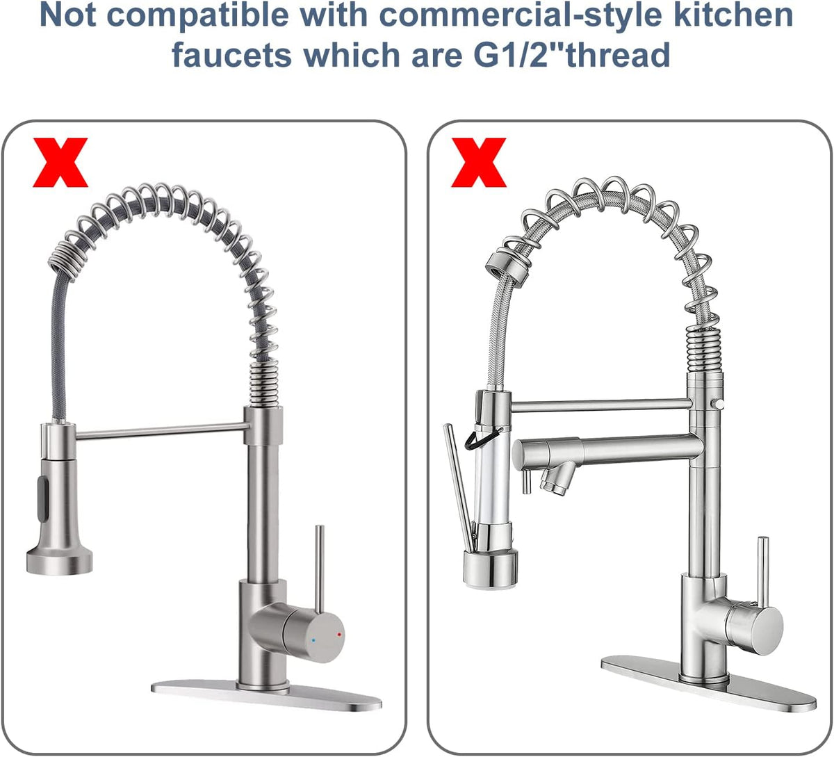 Pre Rinse Sprayer Commercial Sink Sprayer Head,1.42GPM Spray Valve Dish Nozzle with Ergonomic Handle, Faucet Parts for Commercial Kitchen Faucet,Chrome Finished(Black)