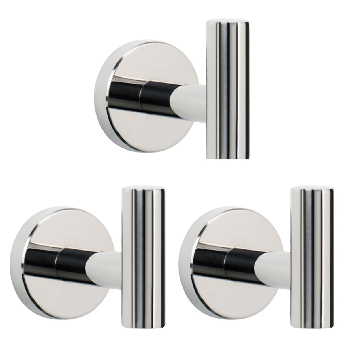 NearMoon Bath Towel Hooks- SUS 304 Stainless Steel Robe Hook Holder, Heavy Duty Coat Hook for Bathroom Livingroom Hotel Kitchen Garage, Wall Mounted (Chrome Finish, 4 Pack)