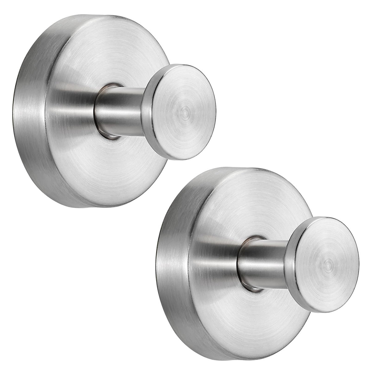 Suction Cup Hooks for Shower No-Drill Bathroom Hooks for Towels, Robes, Loofah Mountable on Bathroom Walls, Kitchen, Glass, Mirrors, Tile and Smooth,Non-Porous Surfaces (4, Brushed Nickel)