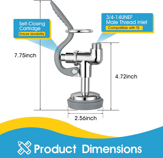 Replacement T&S Brass B-0107 Pre Rinse Spray Valve, High-Pressure Commercial Sink Sprayer Valve Dish Sprayer Nozzle with Ergonomic Handle, Faucet Parts for Commercial Kitchen Faucet