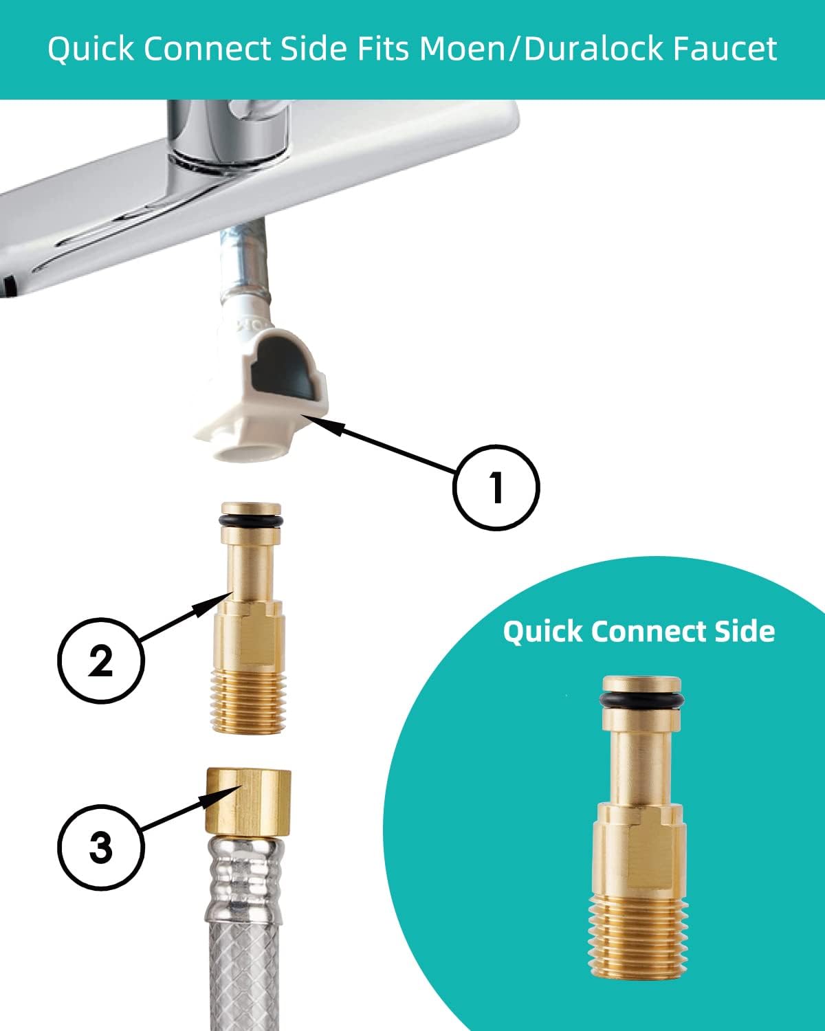 Universal Kitchen Sink Spray Head/Hose/Holder Set, Brushed Nickel
