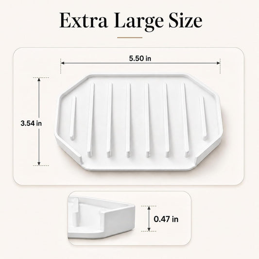 Bar Soap Holder for Shower, 2 Pack Silicone Soap Dish with Fast Drain