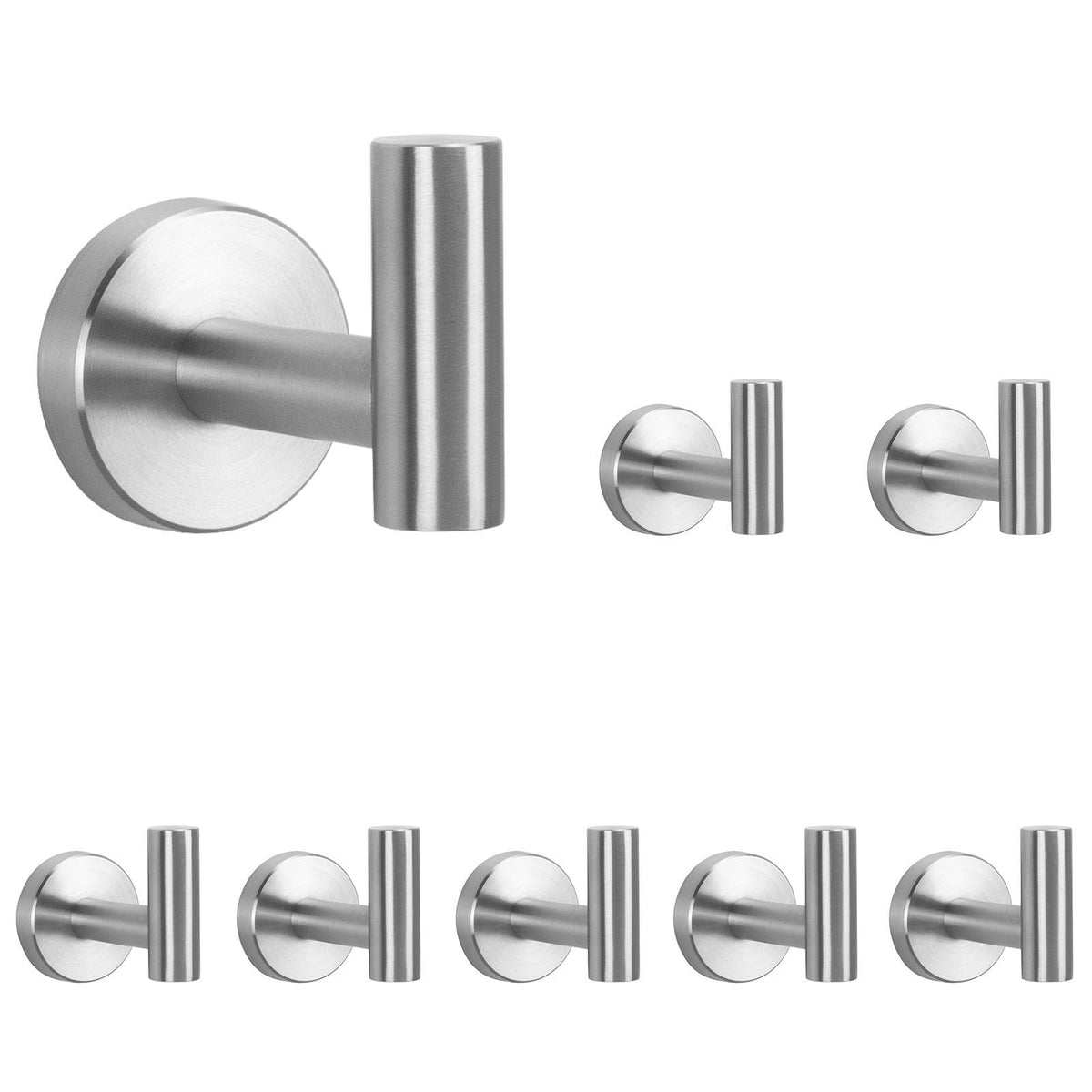 NearMoon Bath Towel Hooks- SUS 304 Stainless Steel Robe Hook Holder, Heavy Duty Coat Hook for Bathroom Livingroom Hotel Kitchen Garage, Wall Mounted (Chrome Finish, 4 Pack)