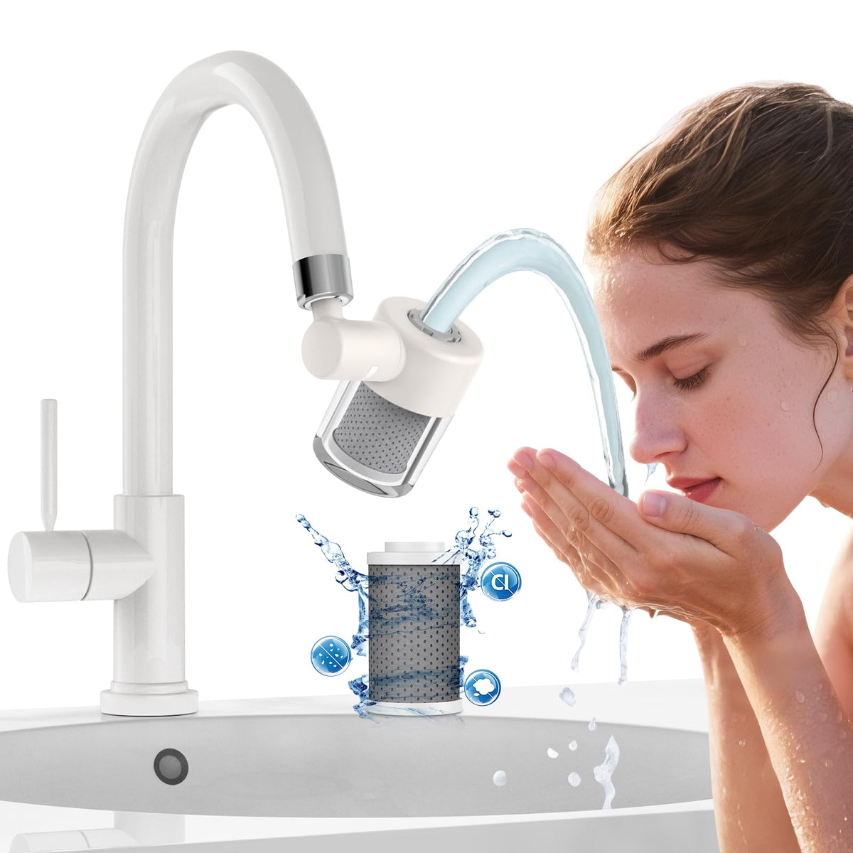 CECEFIN Kitchen Sink Sprayer Hose Attachment for Faucet, 79" Recoil Hose