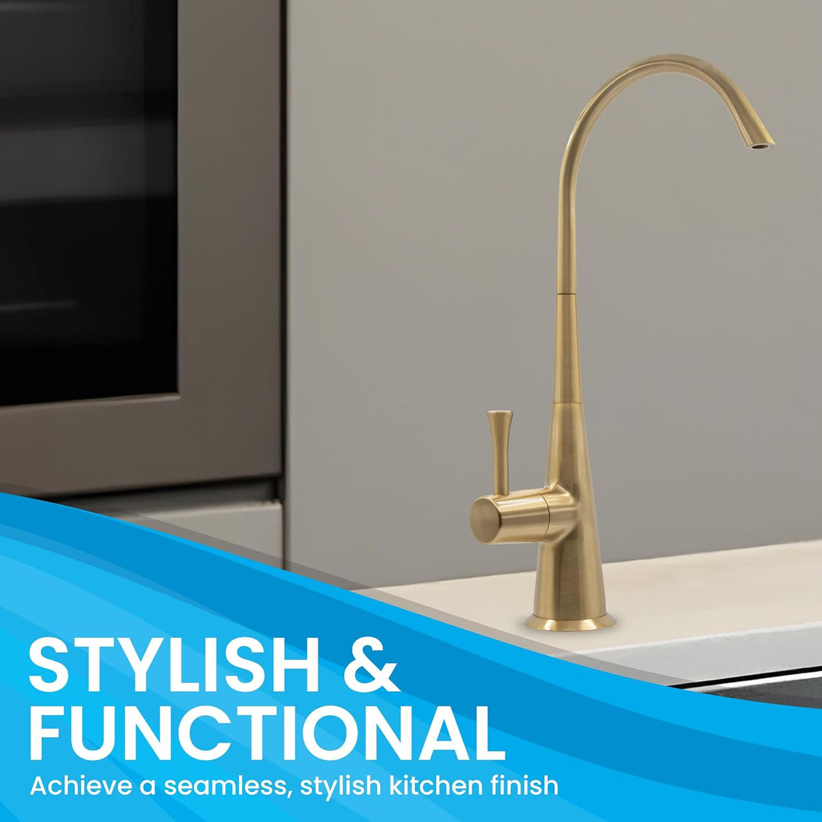 Metpure Non-Air-Gap Brass RO Faucet, Brushed Gold