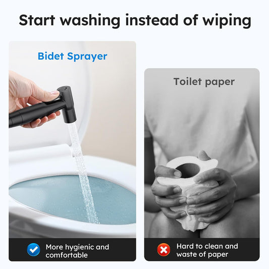 Arofa Handheld Bidet Sprayer, Bidet Attachment for Toilet, Matte Black