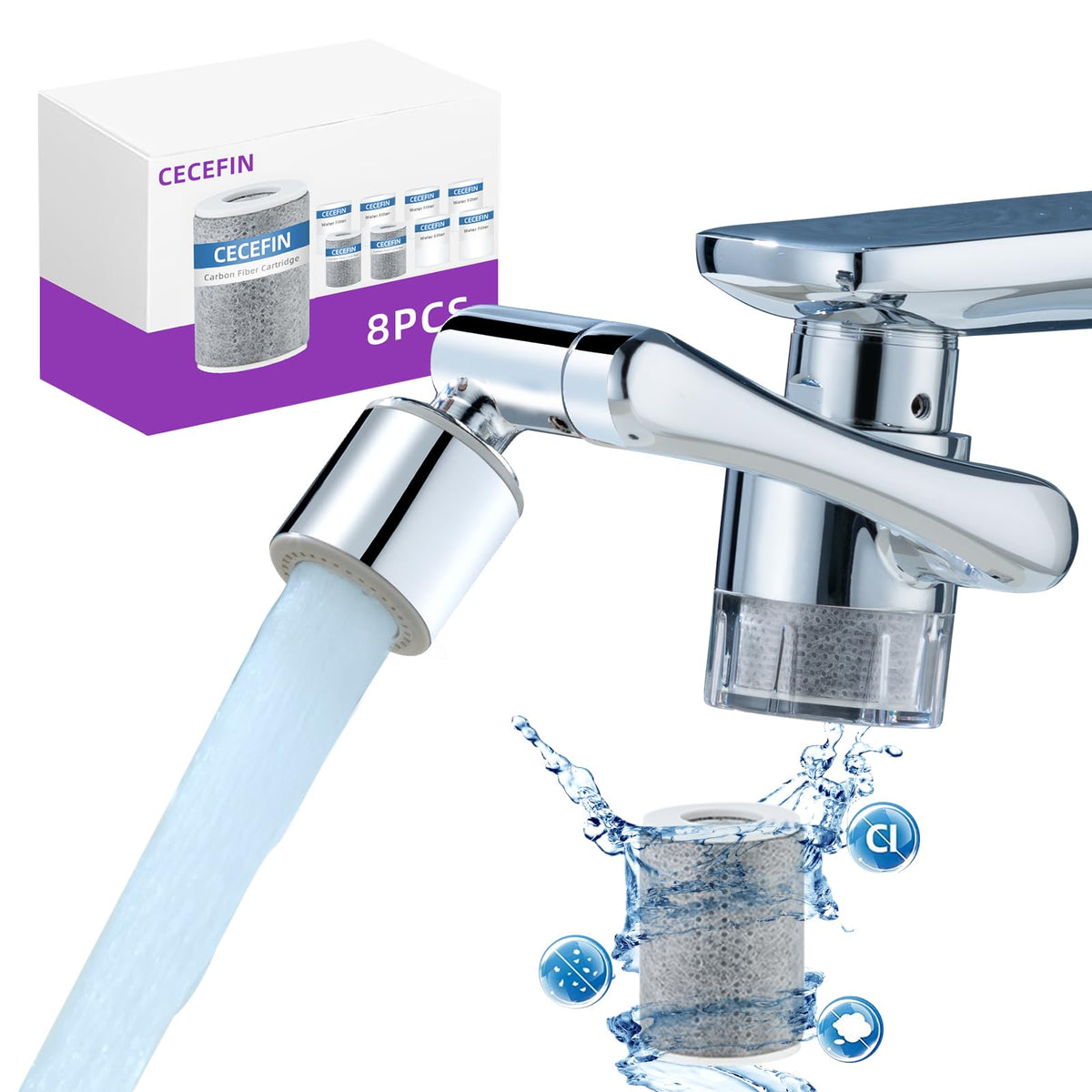 CECEFIN Kitchen Sink Sprayer Hose Attachment for Faucet, 79" Recoil Hose