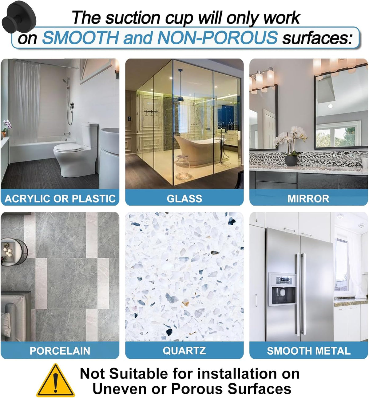 Vacuum Suction Cup Hooks for Shower, Shower Hooks for Inside Shower