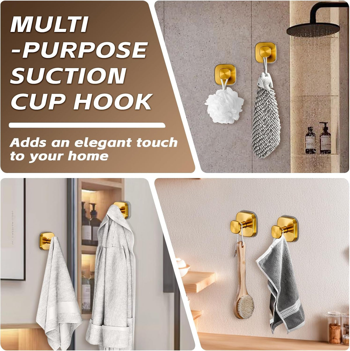 Large Suction Cup Hooks for Shower, 15 lb Towel and Robe Hooks