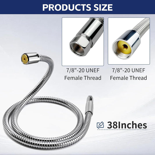 38 Inch Commercial Pre Rinse Spray Hose for Industrial Kitchen Sinks Faucet