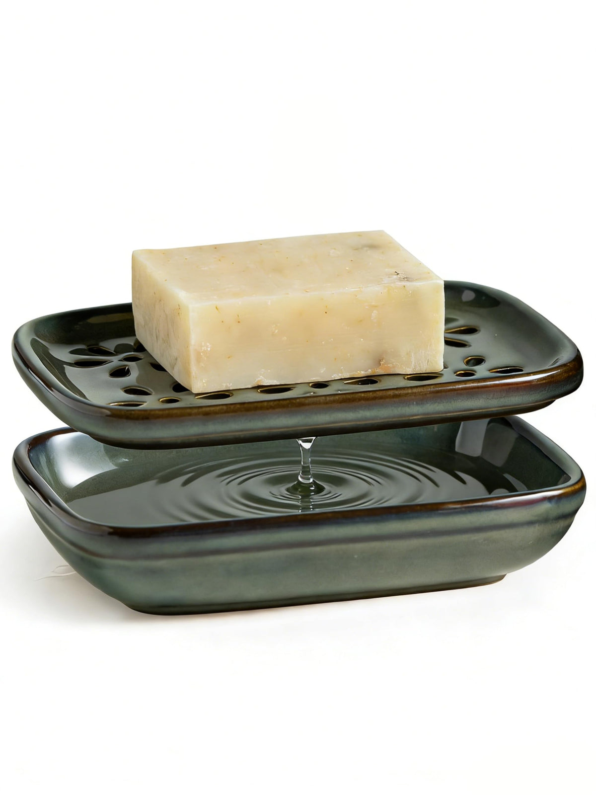 Miamolo Soap Dish for Shower with Drainage, Double Layer, Extends Soap Life
