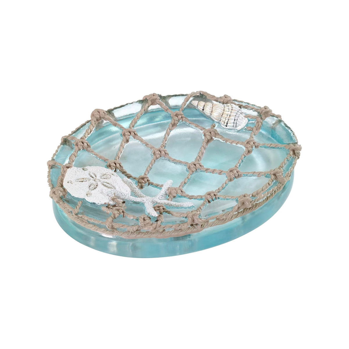 Avanti Linens - Seaglass Soap Dish, Hand Painted Resin Soap Holder