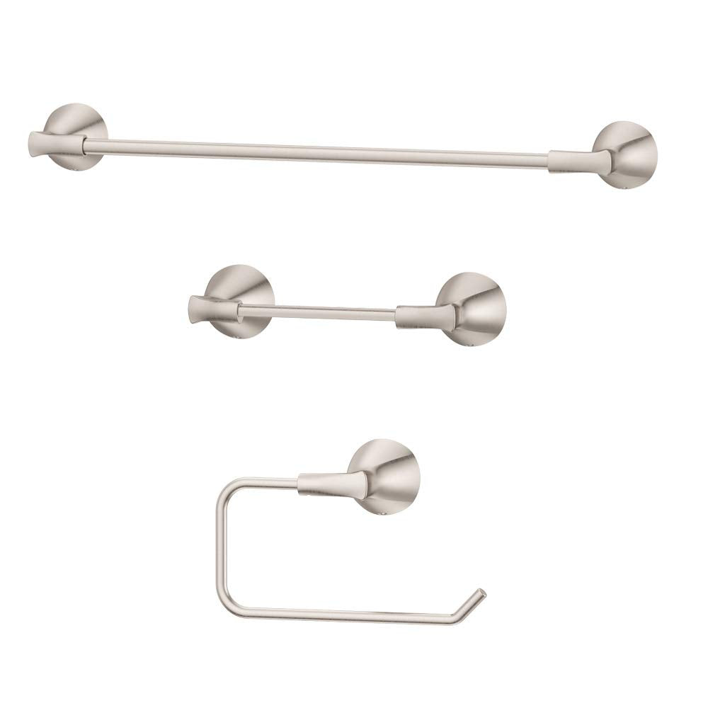 Pfister Willa Towel Hook, Bathroom Towel Hook, Wall-Mounted, Screw-In, Brushed Nickel Finish, BRHWLL0K