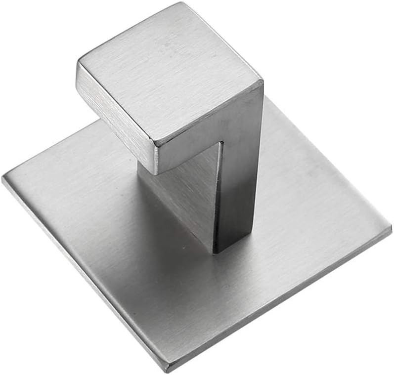 Flybath 2PCS Towel Hooks Self Adhesive 304 Stainless Steel Brushed Silver