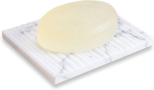 Draining Marble Soap Dish Holder for Bathroom Shower, Non-Slip & Quick Dry
