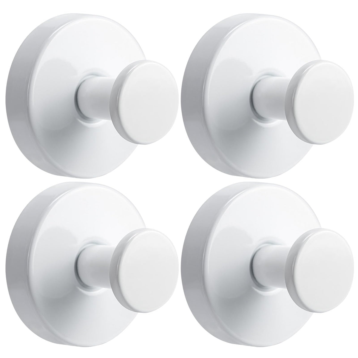 Suction Cup Hooks for Shower No-Drill Bathroom Hooks for Towels, Robes, Loofah Mountable on Bathroom Walls, Kitchen, Glass, Mirrors, Tile and Smooth,Non-Porous Surfaces (4, Brushed Nickel)