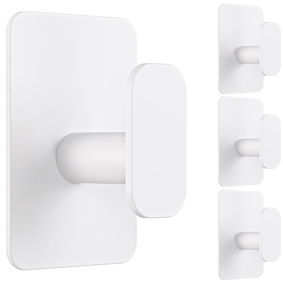 Large Heavy Duty Adhesive Wall Hooks - 26lb Max, Stainless Steel Waterproof Towel Hooks for Hanging Towel, Coat, Robe, Sticky Hooks for Use in Bathroom, Shower, Kitchen, Door(Black, 4 Pack)