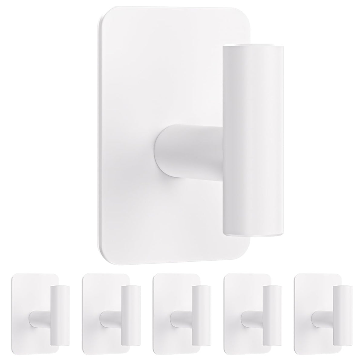 Large Heavy Duty Adhesive Wall Hooks - 26lb Max, Stainless Steel Waterproof Towel Hooks for Hanging Towel, Coat, Robe, Sticky Hooks for Use in Bathroom, Shower, Kitchen, Door(Black, 4 Pack)