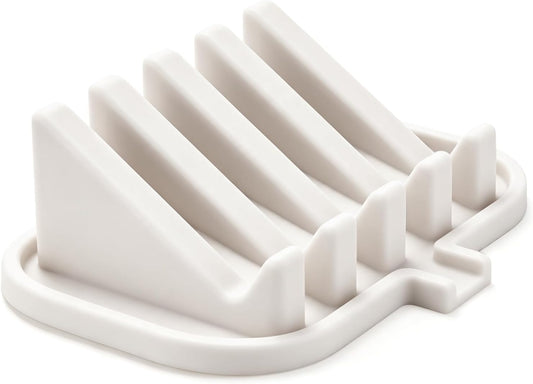 Silicone Soap Dish Holder for Shower with Self Draining (1, White)