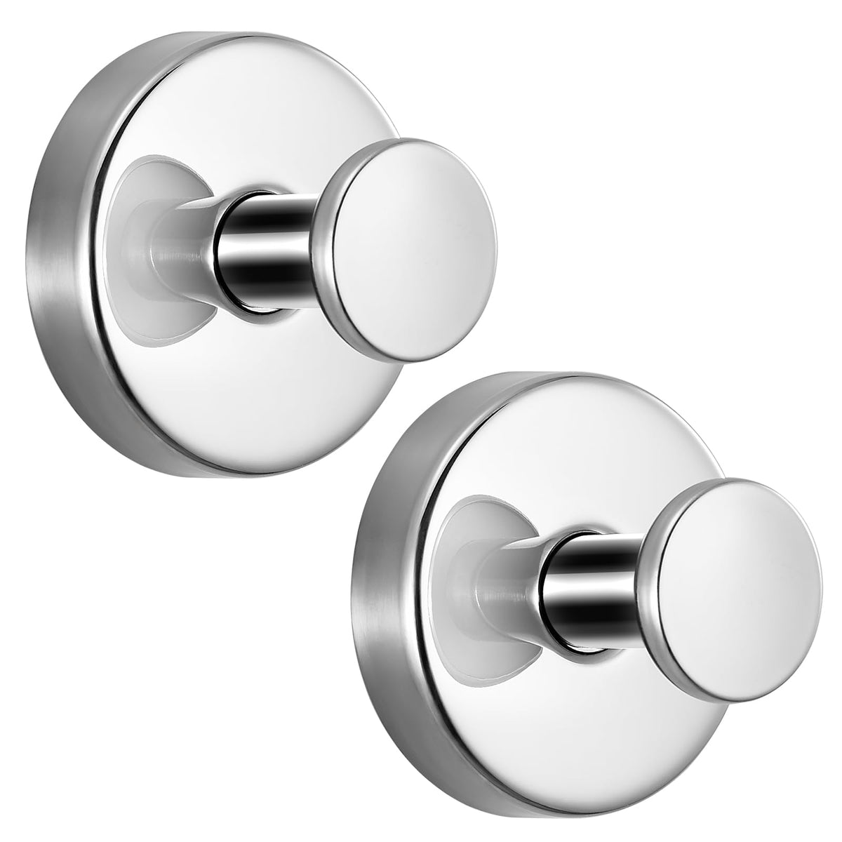 Suction Cup Hooks for Shower No-Drill Bathroom Hooks for Towels, Robes, Loofah Mountable on Bathroom Walls, Kitchen, Glass, Mirrors, Tile and Smooth,Non-Porous Surfaces (4, Brushed Nickel)