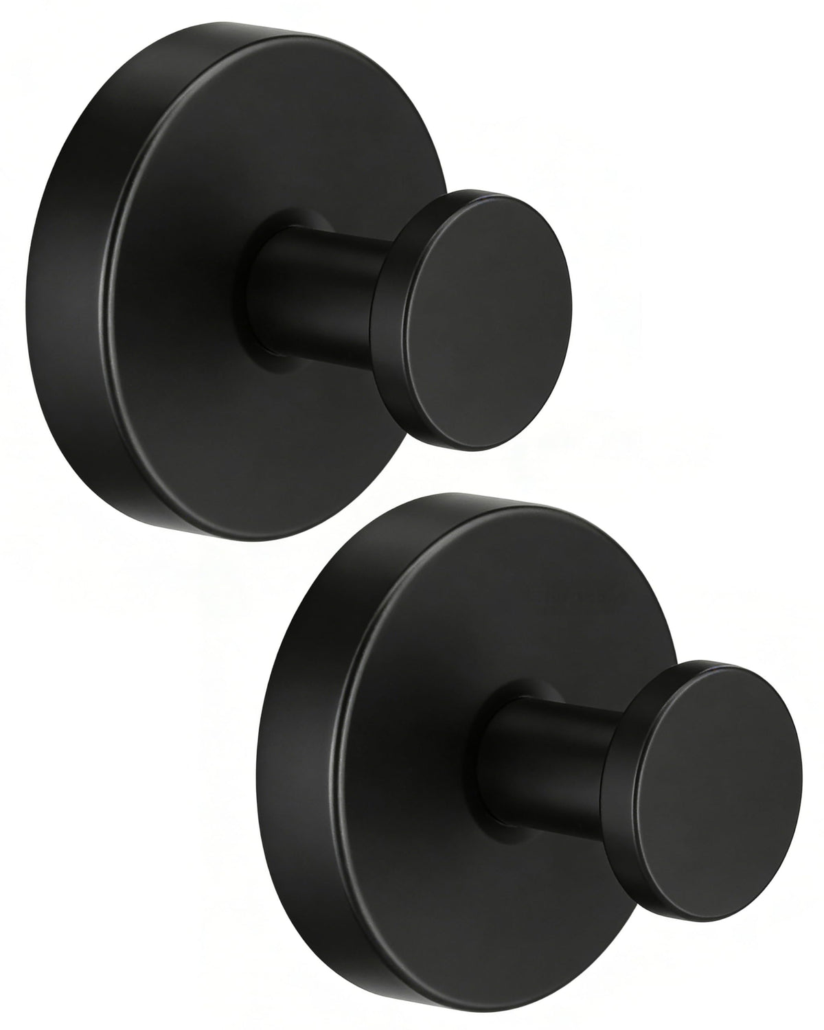 Black Suction Cup Hooks for Shower, Stainless Steel Robe Hooks (2PC)