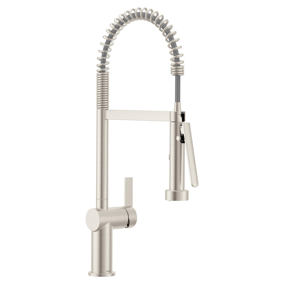 Moen CIA Brushed Gold Pre-Rinse Spring Kitchen Faucet with PowerBoost Pro, 7822BG
