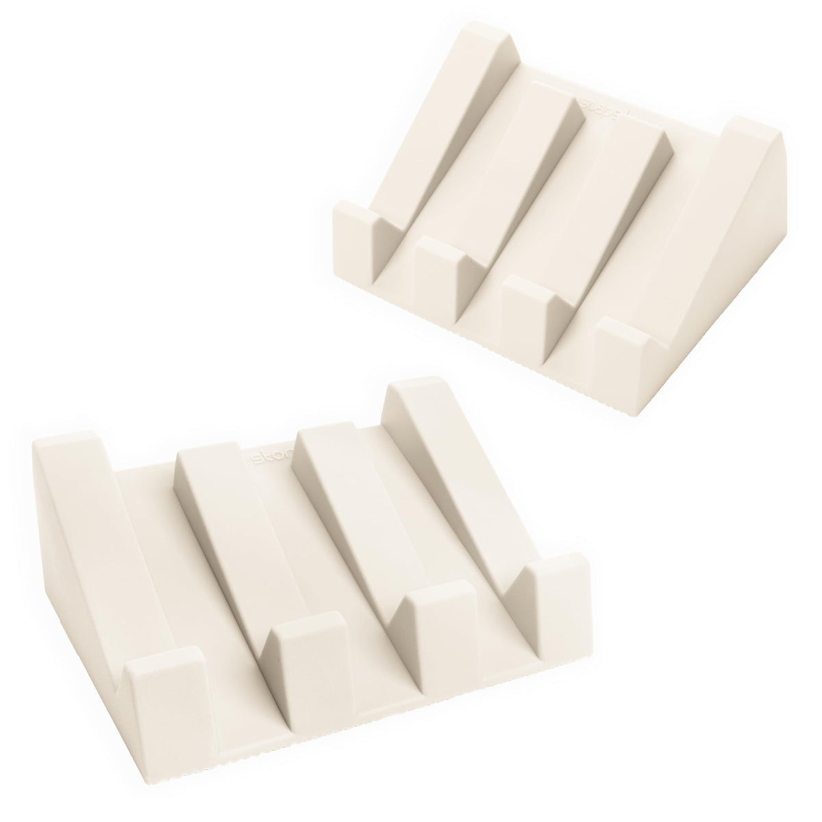 Silicone Soap Dish (USA Patented) Self Draining Bar Soap Holder for Shower Bathroom Sink, Drying Soap Dish Tray Sponge Holder Easy Cleaning Soap Saver Travel Accessories (Beige, 1)