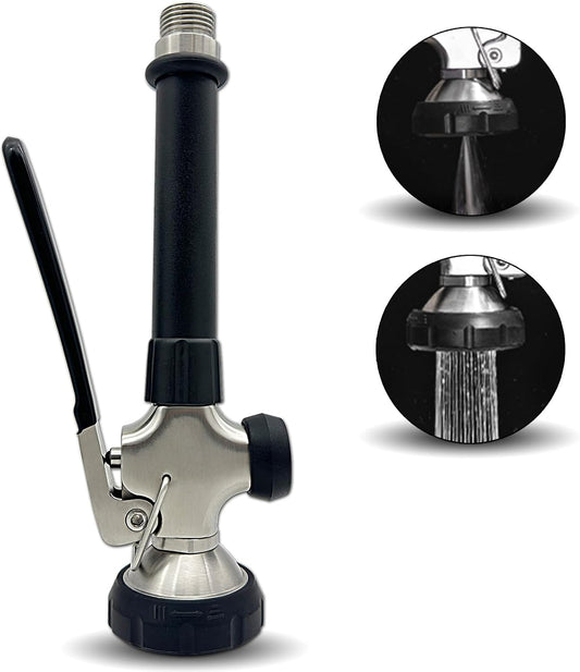 Achelous Pre Rinse Spray Commercial Sink Faucet Sprayer Dual Function,Spray Valve For Use In Commercial Kitchen Faucet,Stainless Steel Nickel Brushed Finished（Black）