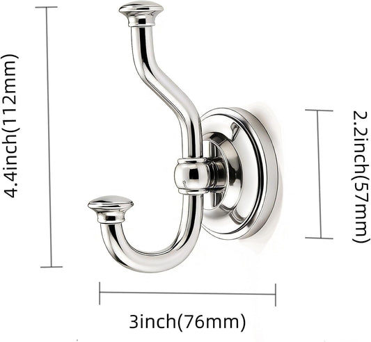 khtumeware 1 Pack 4-1/2 Inch Zinc Alloy Polished Nickel Towel Hooks