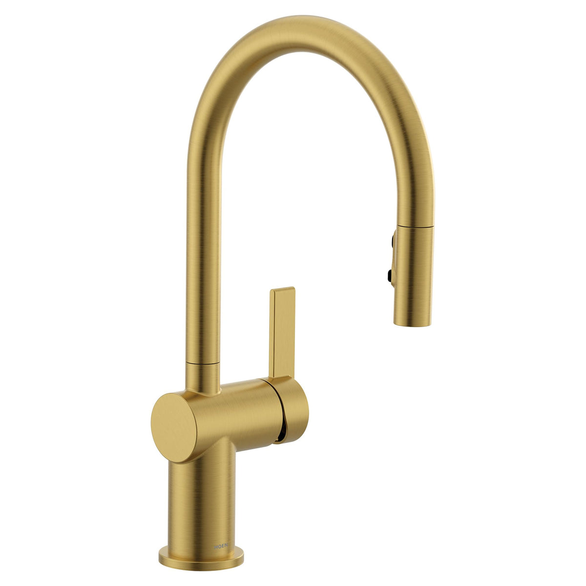 Moen CIA Brushed Gold Pre-Rinse Spring Kitchen Faucet with PowerBoost Pro, 7822BG