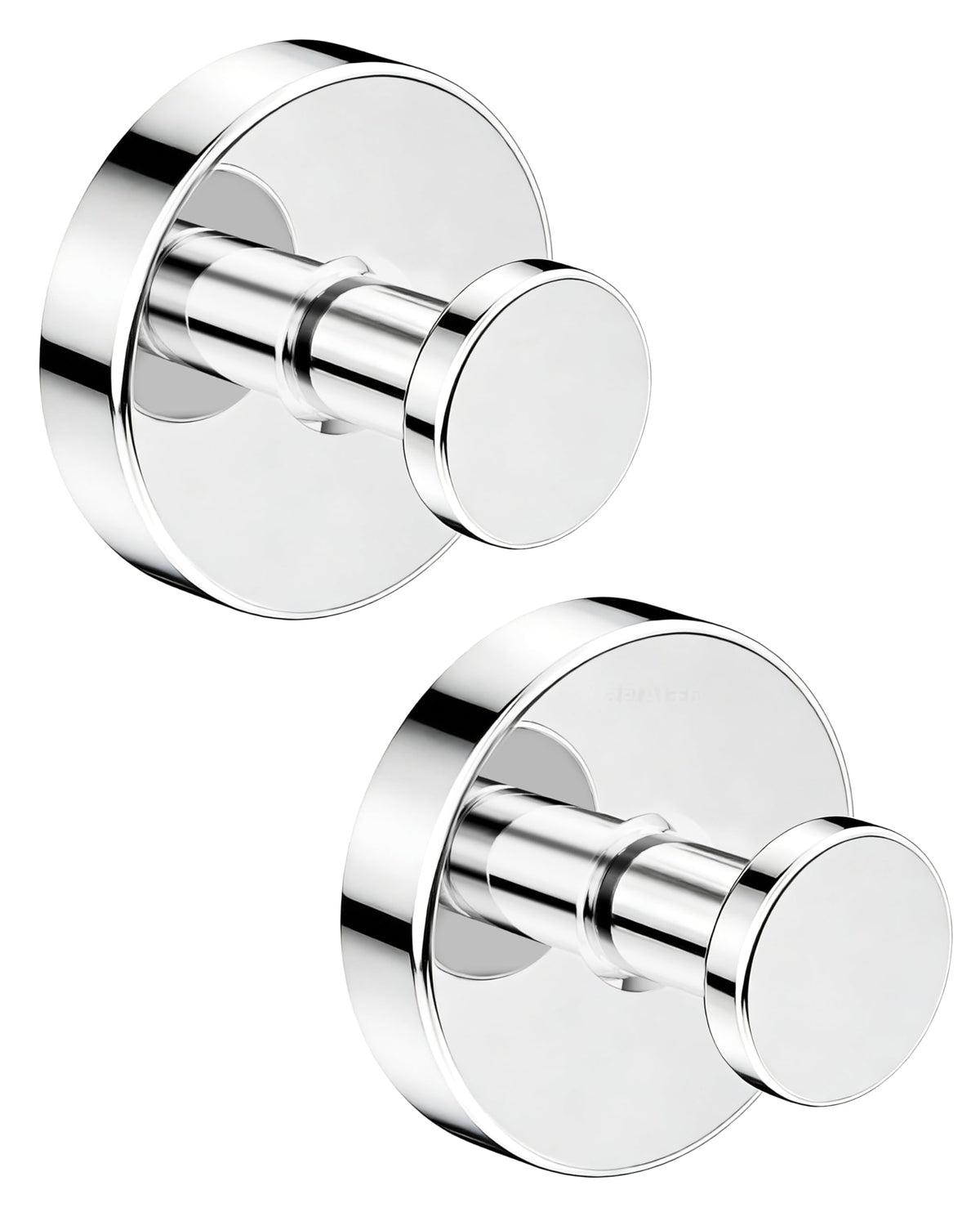 Black Suction Cup Hooks for Shower, Stainless Steel Robe Hooks (2PC)