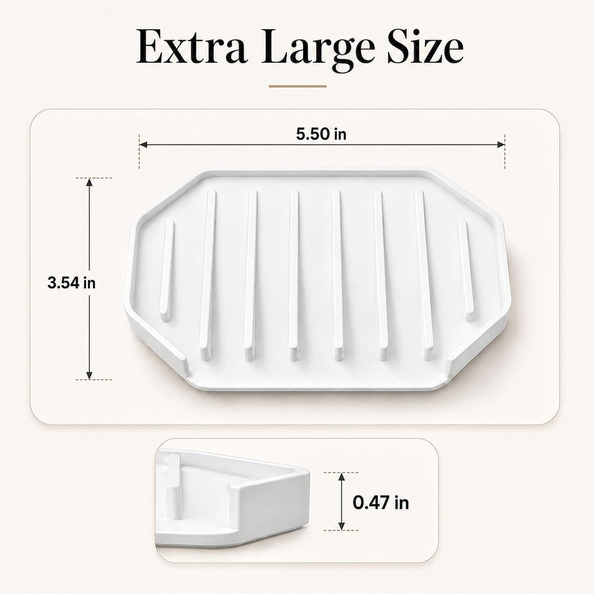 Bar Soap Holder for Shower, 2 Pack Silicone Soap Dish with Fast Drain