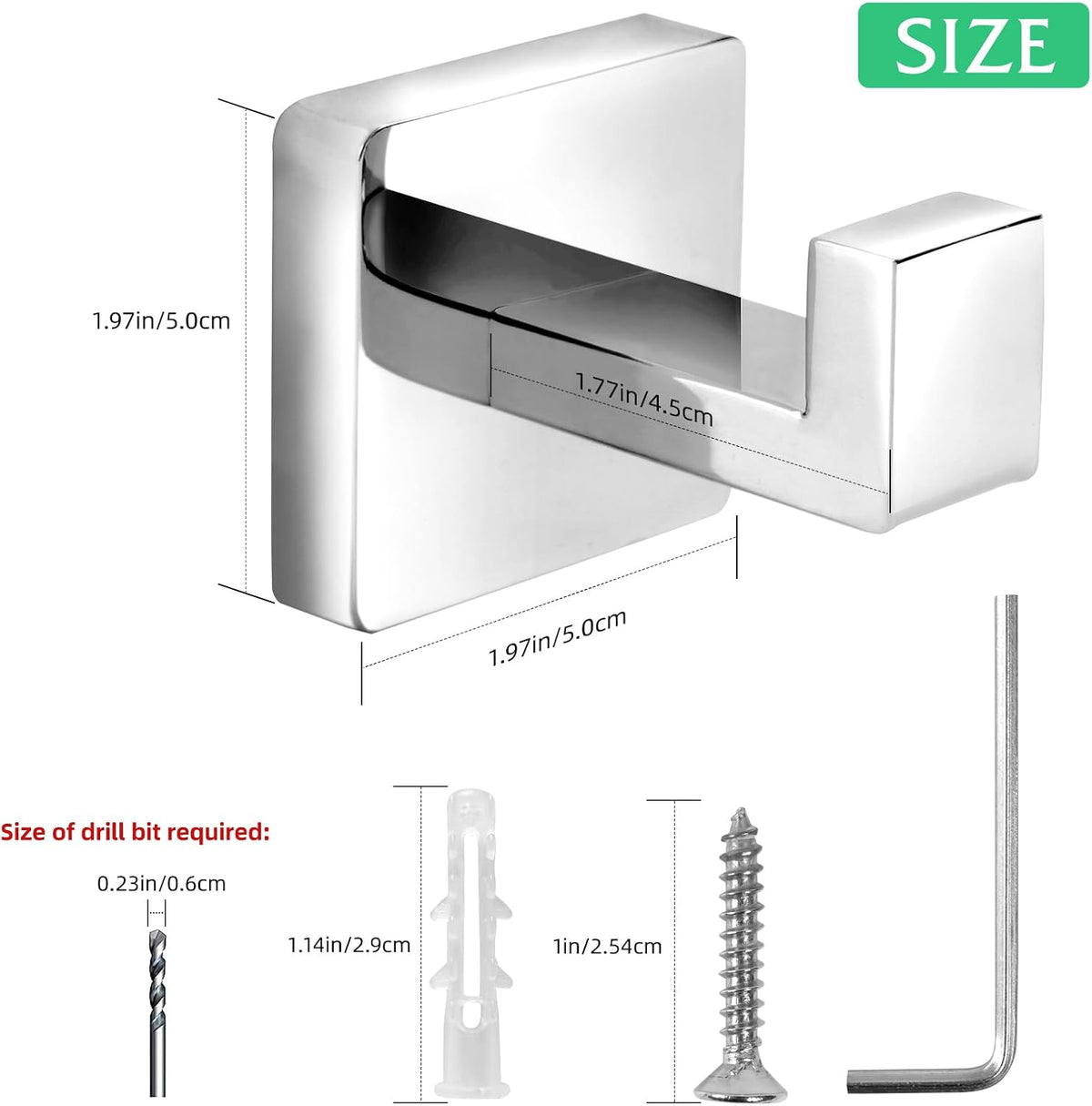 Towel Hooks for Bathrooms, Heavy Duty Stainless Steel Bathroom Hooks
