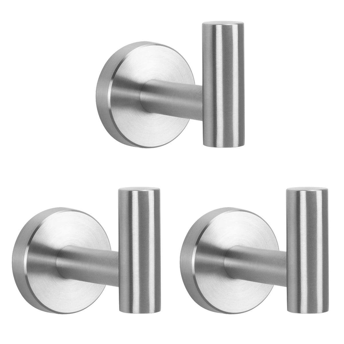 NearMoon Bath Towel Hooks- SUS 304 Stainless Steel Robe Hook Holder, Heavy Duty Coat Hook for Bathroom Livingroom Hotel Kitchen Garage, Wall Mounted (Chrome Finish, 4 Pack)