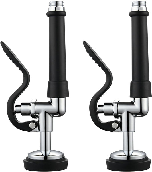[2-Pack] HWM Pre Rinse Sprayer Commercial Sink Sprayer Head, 1.42GPM Spray Valve Dish Sprayers Nozzle with Handle Grip Assembly, Commercial Faucet Parts for Kitchen Sink