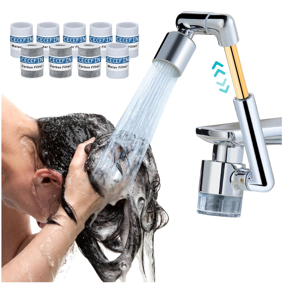 CECEFIN Kitchen Sink Sprayer Hose Attachment for Faucet, 79" Recoil Hose