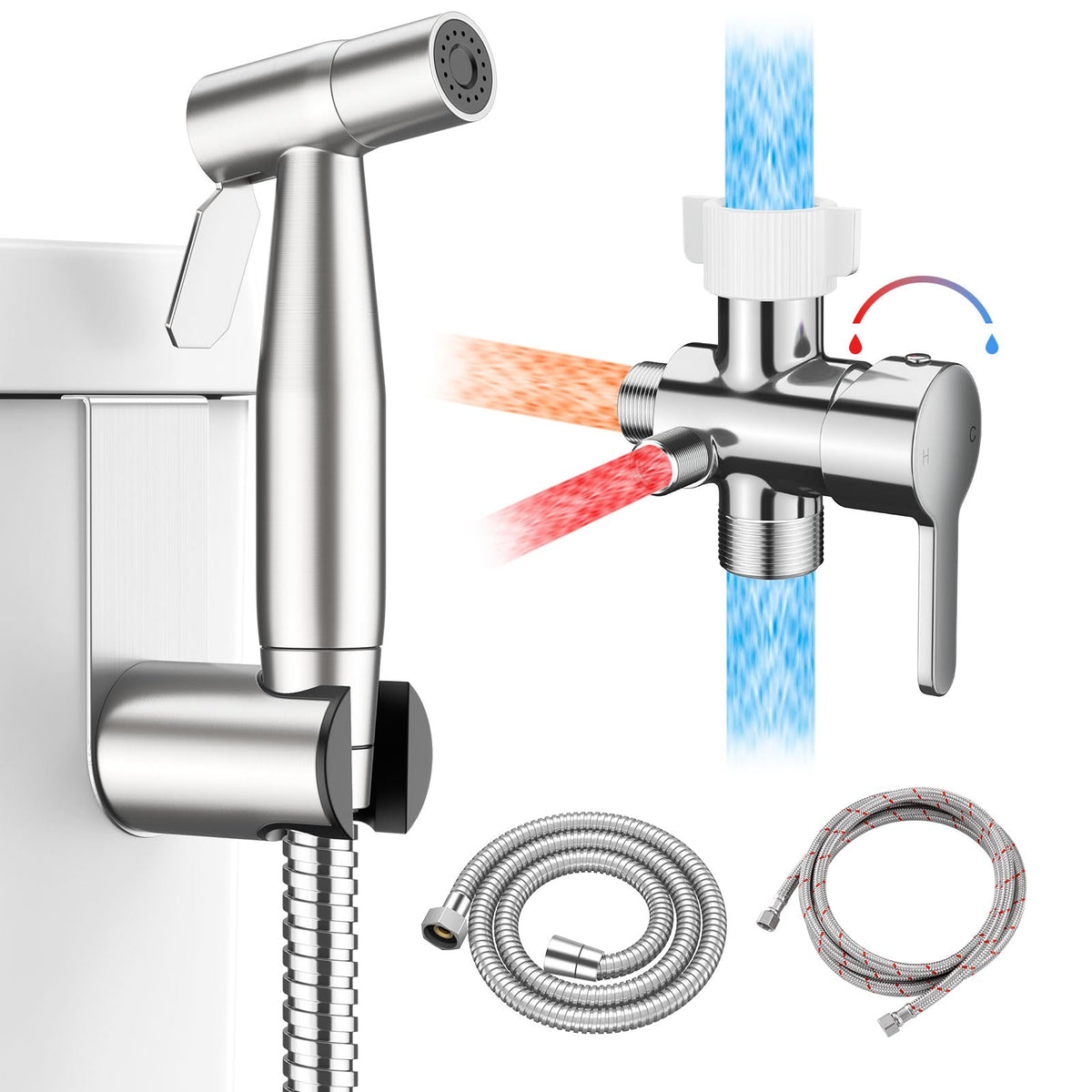 LUFEIDRA Handheld Bidet Sprayer, Adjustable Water Pressure, RV Toilet Use