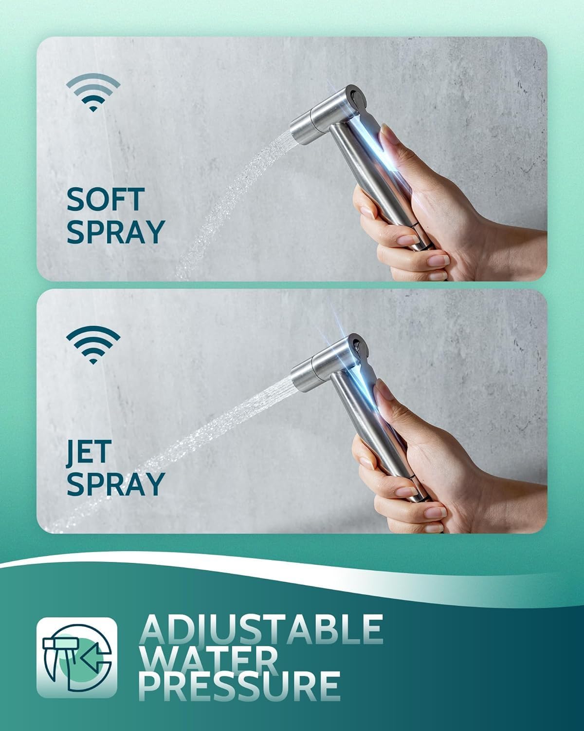 LUFEIDRA Handheld Bidet Sprayer, Adjustable Water Pressure, RV Toilet Use