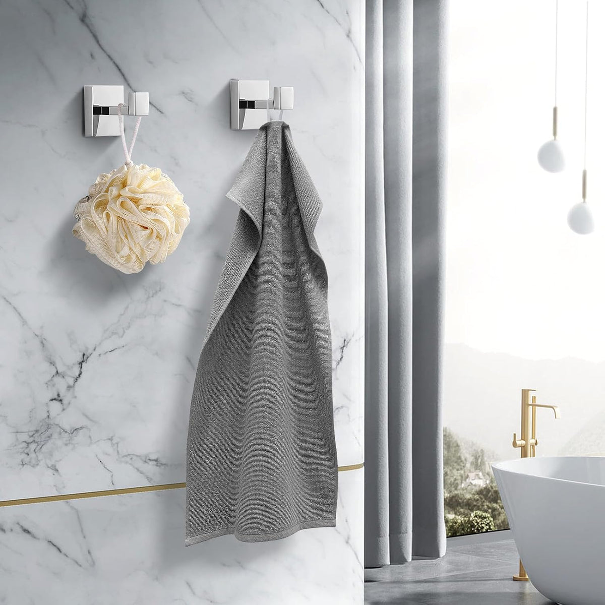 Towel Hooks for Bathrooms, Heavy Duty Stainless Steel Bathroom Hooks