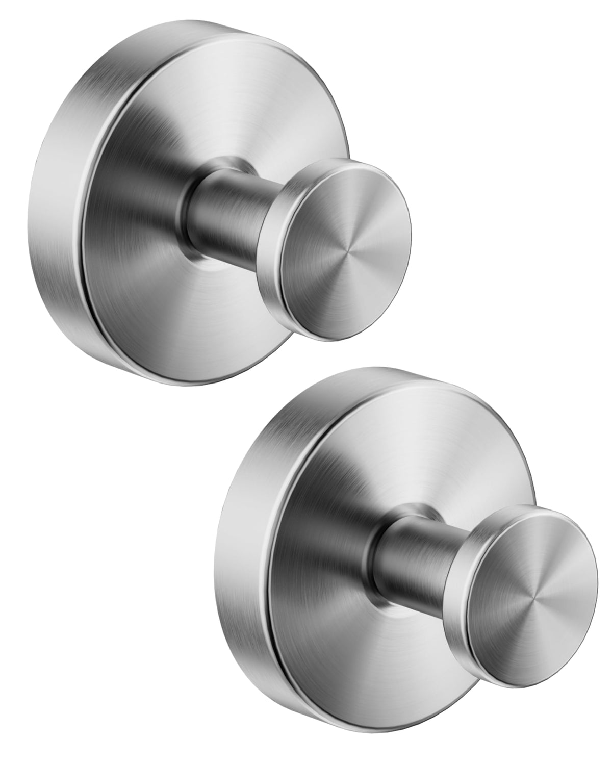 Black Suction Cup Hooks for Shower, Stainless Steel Robe Hooks (2PC)