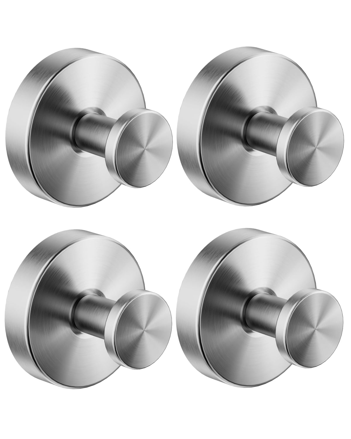 Black Suction Cup Hooks for Shower, Stainless Steel Robe Hooks (2PC)