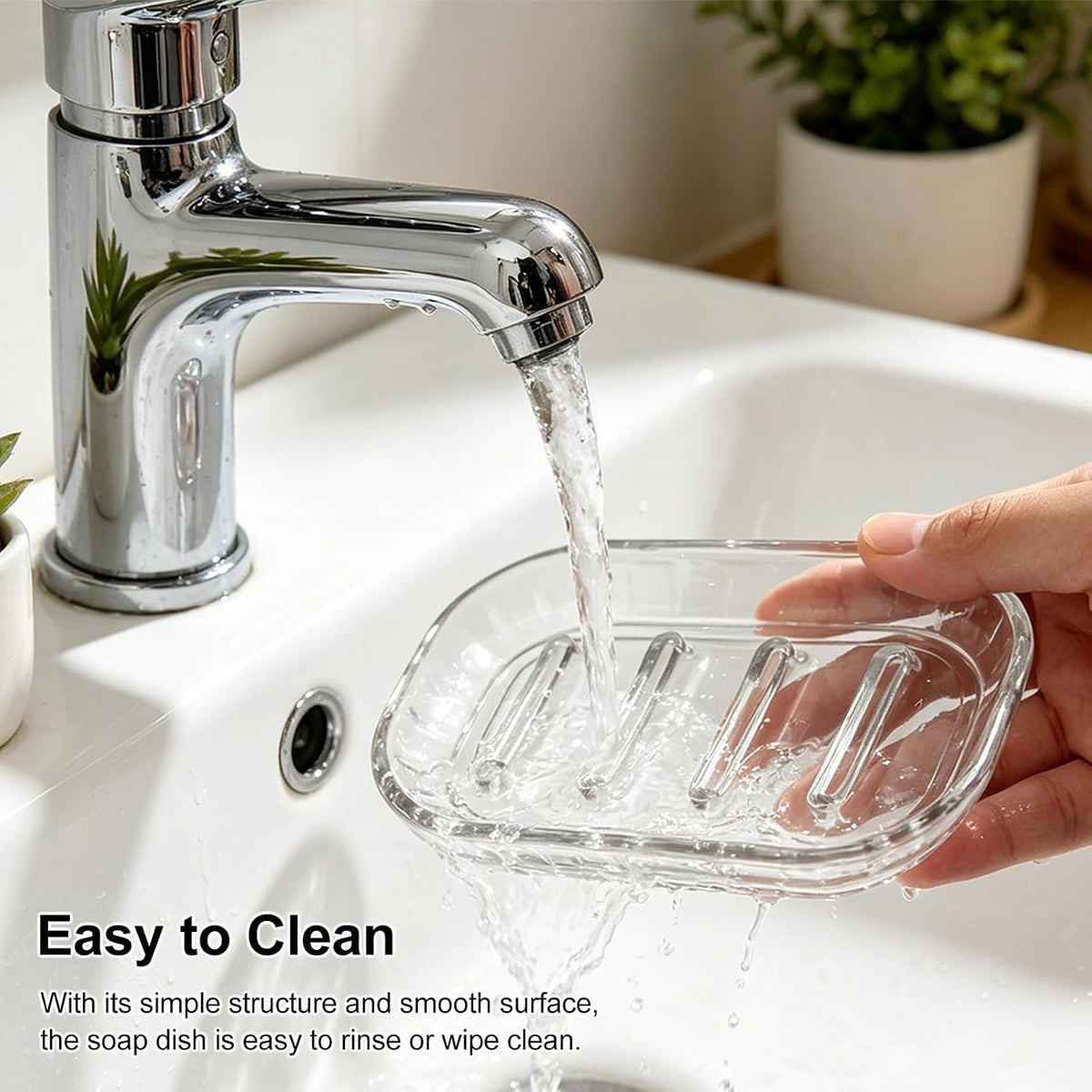 2 Pack Clear Soap Dish Holder for Bar Soap, Bathroom and Shower Soap Tray, Kitchen Sink Soap Saver Dish, Fits Most Soaps