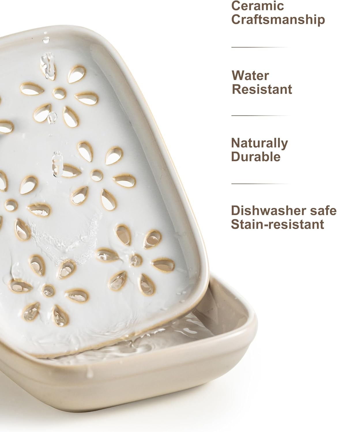 Miamolo Soap Dish for Shower with Drainage, Double Layer, Extends Soap Life