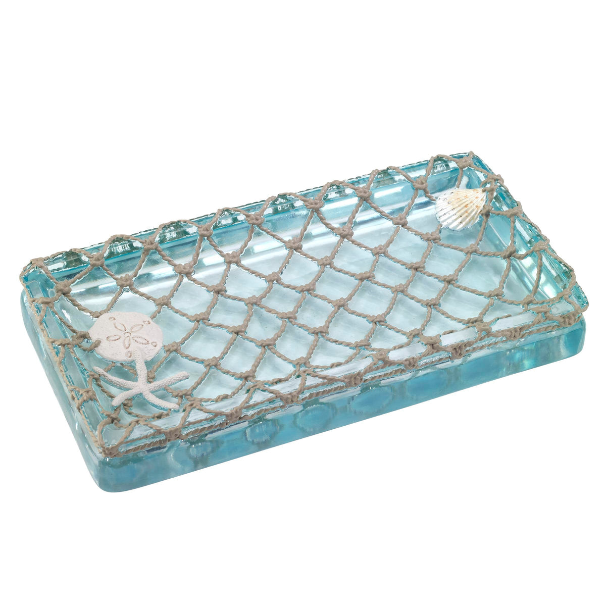 Avanti Linens - Seaglass Soap Dish, Hand Painted Resin Soap Holder