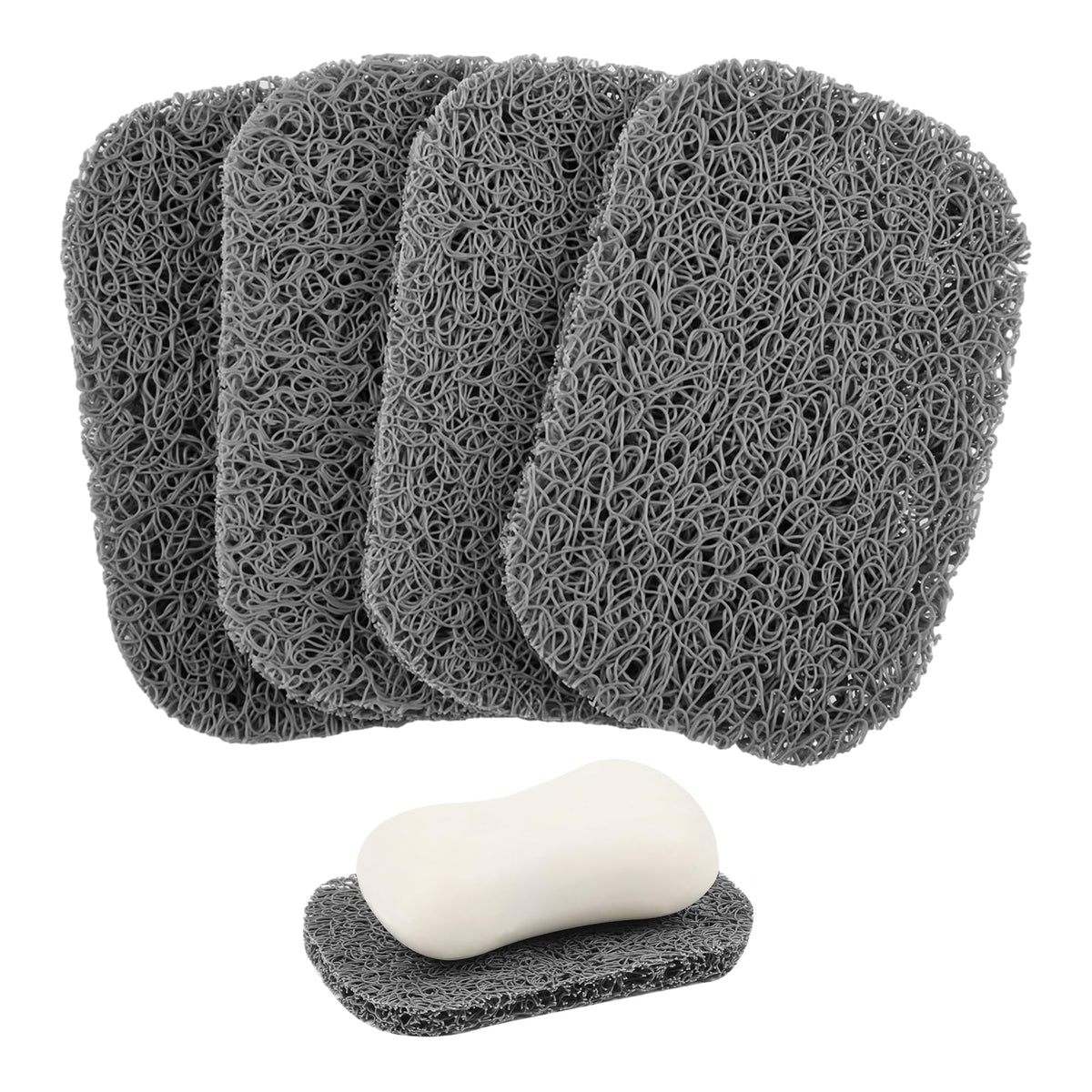 4PCS White Soap Holder Pad BPA-Free Savers Pads for Soap Dish,Easy to Clean Soap Lifting Pads Suitable for Shower Kitchen Bathroom Bathroom Travel Hotel Cleaning Products